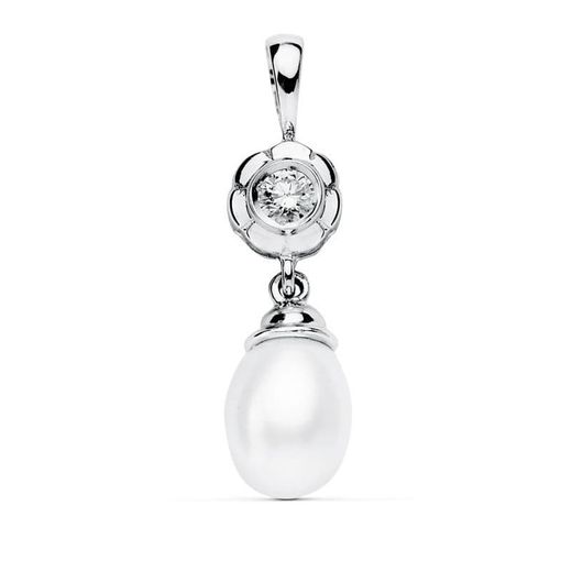 Penjoll Or Blanc 18kts 22x8mm 11578-5 Perla