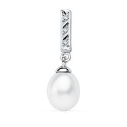 Colgante Oro Blanco 18kts 25x8mm 11675-5 Perla