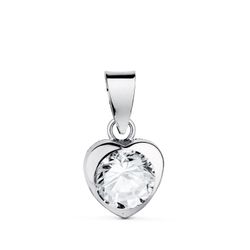 Colgante Oro Blanco 18Kts 7,5x7,5mm N5998-6B5 Corazón Circonita
