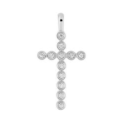Colgante Oro Blanco 18kts Argyor MRM (18)3.7524.31 Cruz C. Diamantes 0,10ct GH-P1