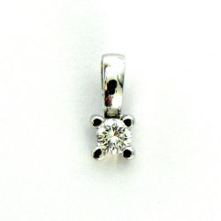 Colgante Oro Blanco 18kts Cuatro Grapas 0,13cts C1/820/14