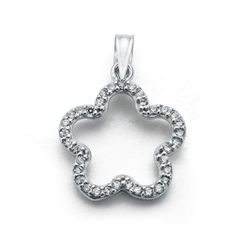 Colgante Oro Blanco 9kts 19x16mm 9K16517 Circonitas