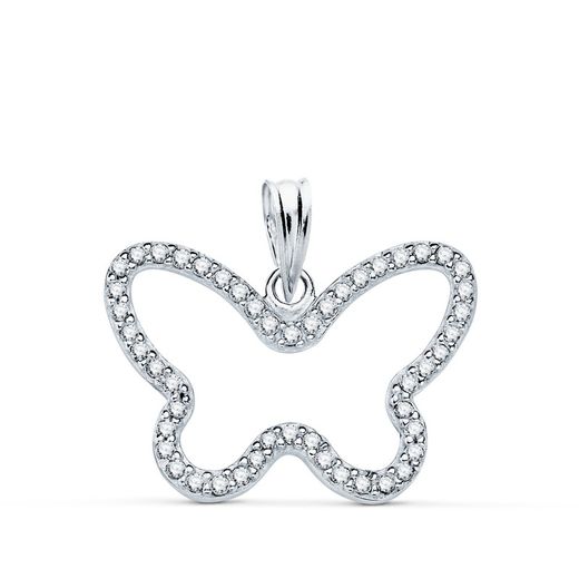Penjoll Or Blanc 9kts 22x16mm 9K16492 Circonites