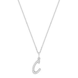 Colgante Oro Blanco 9Kts (9)9KLGD01CW Letra C - Diamantes Laboratorio 0,09ct