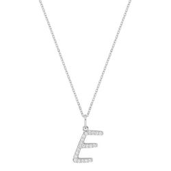 Colgante Oro Blanco 9Kts (9)9KLGD01EW Letra E - Diamantes Laboratorio 0,13ct