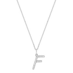 Colgante Oro Blanco 9Kts (9)9KLGD01FW Letra F - Diamantes Laboratorio 0,10ct