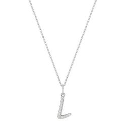 Colgante Oro Blanco 9Kts (9)9KLGD01LW Letra L - Diamantes Laboratorio 0,07ct