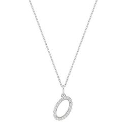 Colgante Oro Blanco 9Kts (9)9KLGD01OW Letra O - Diamantes Laboratorio 0,13ct