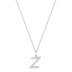 Colgante Oro Blanco 9Kts (9)9KLGD01ZW Letra Z - Diamantes Laboratorio 0,12ct