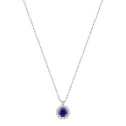 Colgante Oro Blanco 9Kts (9)9KLGS231W Diamantes Laboratorio 0,13ct - Zafiro