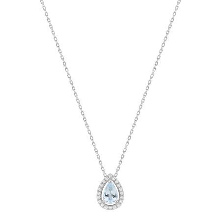 Colgante Oro Blanco 9Kts Argyor MRM (9)397568.M1 Diamantes 0,08 GH-P - Aguamarina 0,30ct