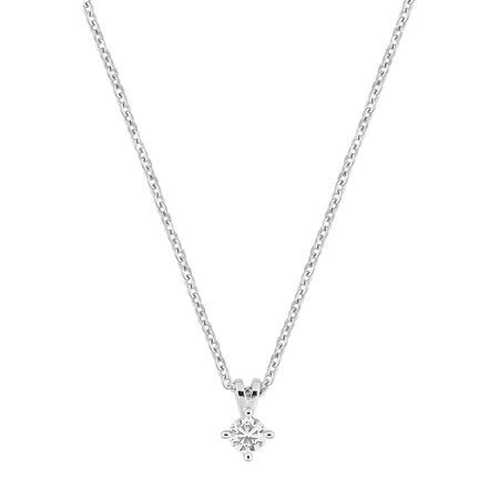 Colgante Oro Blanco 9Kts Argyor Mujer (9)9KLGD236W Diamantes Laboratorio 0,10ct SYN F-VS