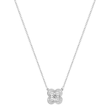 Colgante Oro Blanco 9Kts Argyor Mujer (9)9KLGD276W Diamantes Laboratorio 0,32ct SYN F-VS