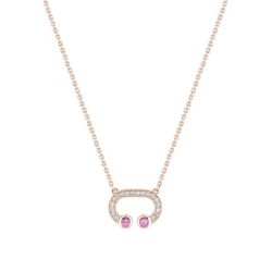 Colgante Oro Rosa 18kts (18)3.5517.24 Lady C 0.16 Zafiro Rosa 0.13ct GH SI Diamantes