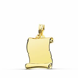 Colgante Placa Pergamino Oro 18kts 18x16mm 22000032