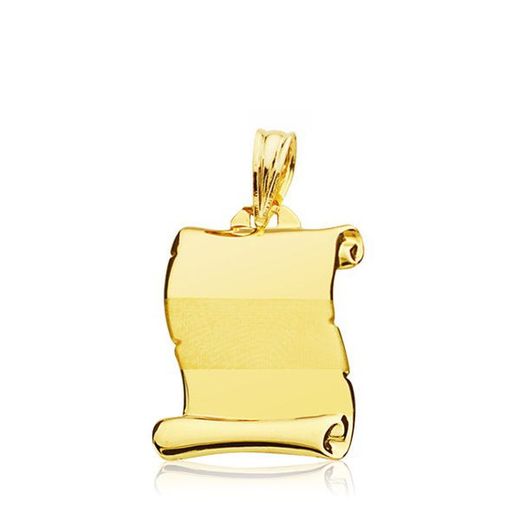 18kts Gold Parchment Plate Pendant 18x16mm 26000807