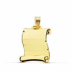 Colgante Placa Pergamino Oro 18kts 22x19mm 26000090