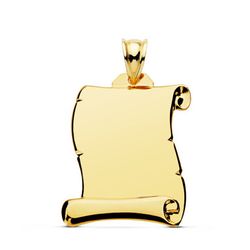 Colgante Placa Pergamino Oro 18kts 26x20mm 23000225