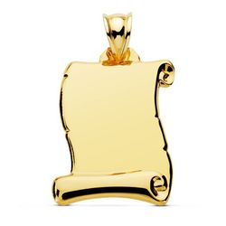 Colgante Placa Pergamino Oro 18kts 30x25mm 20000481