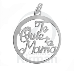 Colgante Plata 072291 Palabra -TE QUIERO MAMÁ- 20mm