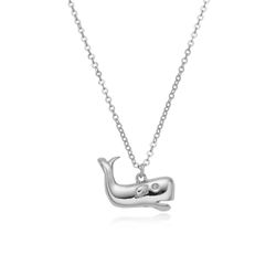 Colgante Plata 16mm COL0698RH Ballena En Brillo