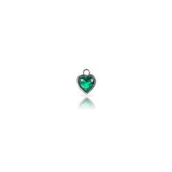 Colgante Plata 6mm CHZ0071RHZV Piedra Verde Corazón