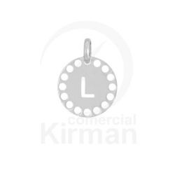Colgante Plata 72242 Troquelado Letra L 14mm
