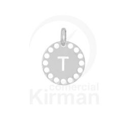Colgante Plata 72249 Troquelado Letra T 14mm