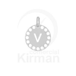 Colgante Plata 72251 Troquelado Letra V 14mm