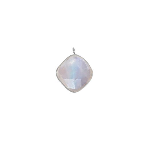 Colgante Plata 8mm CHM0028PLPL Piedra Mineral Piedra Luna Facetada Diamante