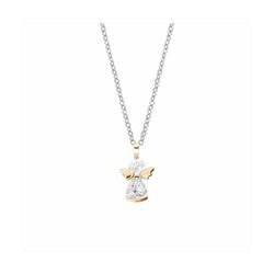 Colgante Plata-Acero Bicolor Dorado Mujer P17500GP Ángel C. Circonitas 42cm