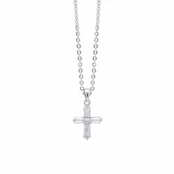 Colgante Plata-Acero Mujer P01088 Cruz C. Circonitas 42cm