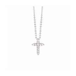Colgante Plata-Acero Mujer P01251 Cruz C. Circonitas 42cm