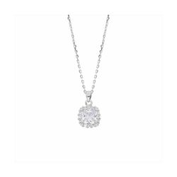 Colgante Plata-Acero Mujer P04917 Circonitas 42cm