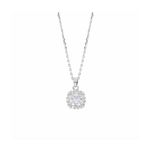 Colgante Plata-Acero Mujer P04917 Circonitas 42cm