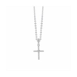 Colgante Plata-Acero Mujer P06512 Cruz C. Circonitas 42cm