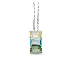Colgante Plata Argent Basic 1,3x2,3cm PERM080M Cristales Facetados Multicolor