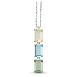 Colgante Plata Argent Basic 4x0,8cm PERM080TL Cristales Facetados Multicolor