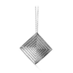 Colgante Plata Argent Basic Mujer PERM085 Greca Cuadrado 3x3cm