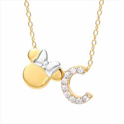 Colgante Plata Bicolor Dorada AG0144CC Minnie Mouse - Letra C Circonitas