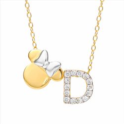 Colgante Plata Bicolor Dorada AG0144CD Minnie Mouse - Letra D Circonitas