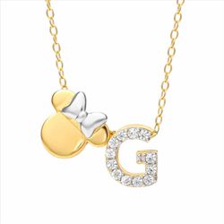 Colgante Plata Bicolor Dorada AG0144CG Minnie Mouse - Letra G Circonitas