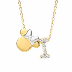 Colgante Plata Bicolor Dorada AG0144CI Minnie Mouse - Letra I Circonitas