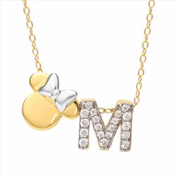 Colgante Plata Bicolor Dorada AG0144CM Minnie Mouse - Letra M Circonitas