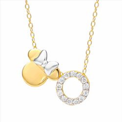Colgante Plata Bicolor Dorada AG0144CO Minnie Mouse - Letra O Circonitas