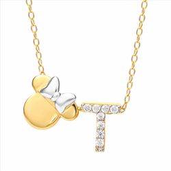 Colgante Plata Bicolor Dorada AG0144CT Minnie Mouse - Letra T Circonitas