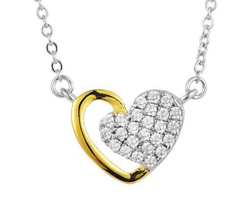 Colgante Plata Bicolor Dorada Liska LAD7324CL Corazón Circonitas