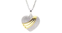 Colgante Plata Bicolor Dorada Liska LAD7340CL Corazón Circonitas