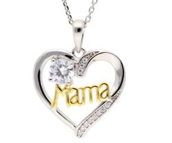 Colgante Plata Bicolor Dorada Liska LAD7347CL-B Corazón C. Palabra MAMA Circonitas