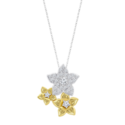 Colgante Plata Bicolor Dorada Lotus LP3836-1/2 Flores Circonitas